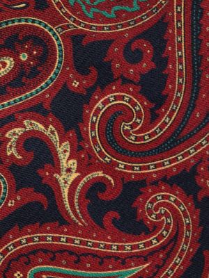 Raštuotas šilkinis kaklaraištis su paisley raštu Fursac raudona