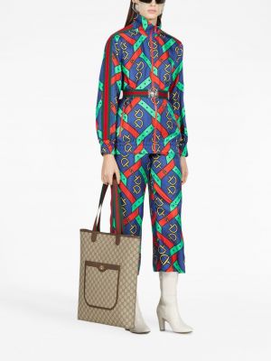 Hedvábná bunda s potiskem Gucci