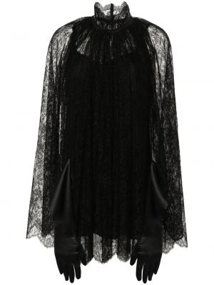 Csipkés virágos koktélruha Dolce & Gabbana fekete