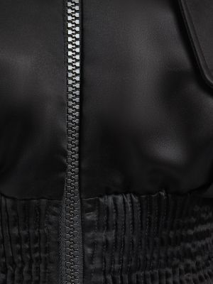 Drapovaný saténová bomber bunda Dolce & Gabbana čierna