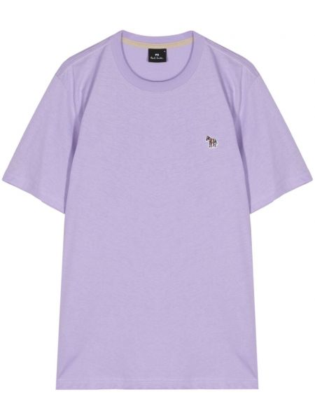 Bavlněné tričko se zebřím vzorem Ps Paul Smith fialové