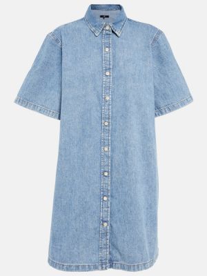 Rochie din denim 7 For All Mankind albastru