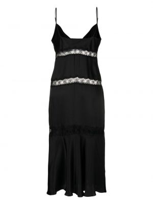 Jedwabna sukienka midi koronkowa Kiki De Montparnasse czarna