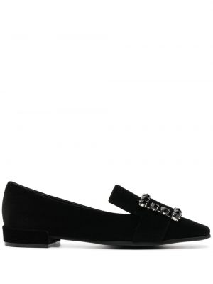 Pantofi loafer din piele de cristal Roberto Festa negru