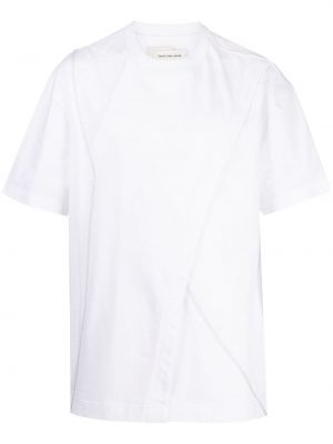T-shirt con scollo tondo Feng Chen Wang bianco