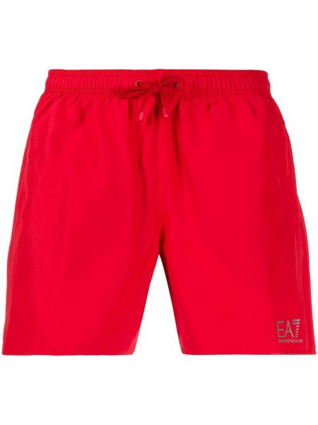 Pantaloni scurți Ea7 Emporio Armani roșu