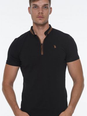 Polo krekls ar rāvējslēdzēju Dewberry melns
