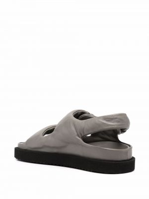 Kožené sandály s otevřenou patou Officine Creative šedé