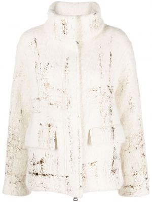 Vlnený kabát s abstraktným vzorom Avant Toi