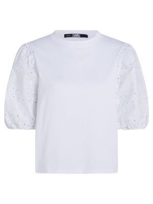 Блуза с дантела Karl Lagerfeld бяло