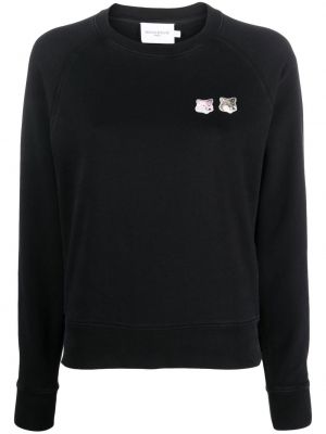 Bomull sweatshirt Maison Kitsuné svart