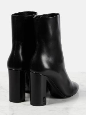 Ankle boots skórzane Saint Laurent czarne