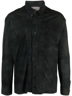 Obrabljena usnjena srajca Frei-mut črna