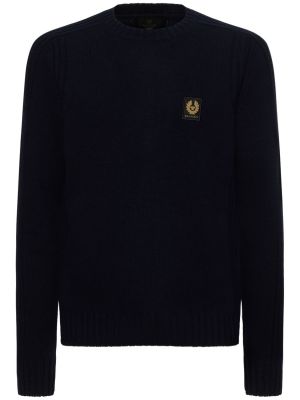 Orologi di lana in maglia con scollo tondo Belstaff nero