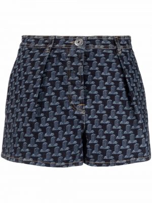 Trykt jeans-shorts Lanvin blå