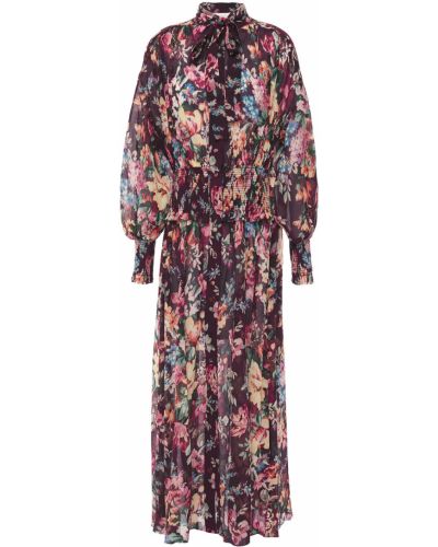 Sukienka długa z jedwabiu z printem Zimmermann