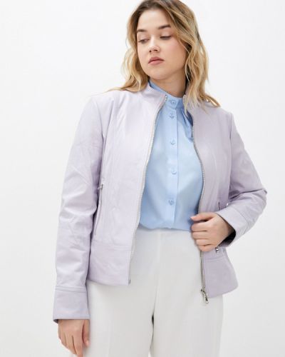 Кожаная куртка Le Monique, фиолетовая
