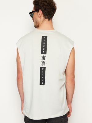 Oversized priliehavé tričko s potlačou Trendyol