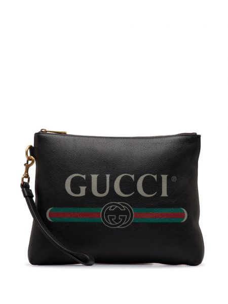 Leder clutch Gucci Pre-owned schwarz