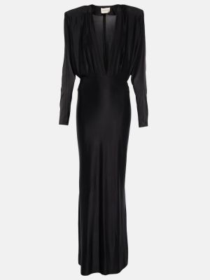 Saténové dlouhé šaty Alexandre Vauthier čierna