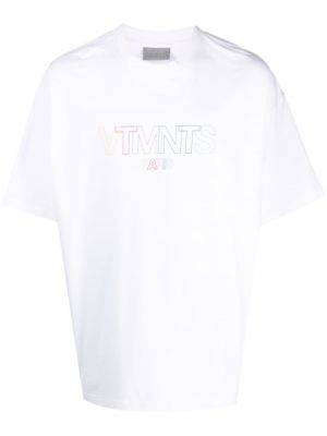 Koszulka bawełniana z nadrukiem Vtmnts biała