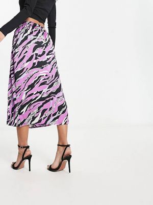 Атласная юбка с разрезом Jdy фиолетовая