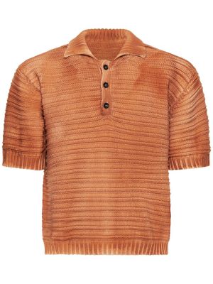 Поло тениска с tie-dye ефект Federico Cina оранжево