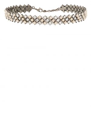 Pletena ogrlica s kristalima Saint Laurent