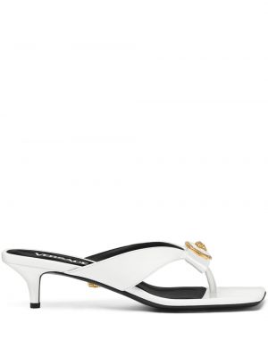 Kožené sandále Versace biela