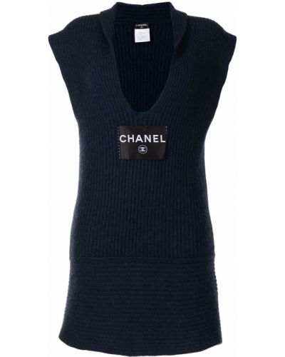 Vestido de punto Chanel Pre-owned azul