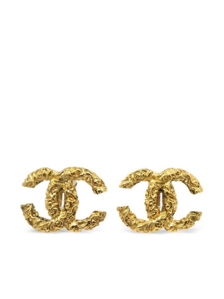 Náušnice na klips Chanel Pre-owned zlatá