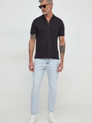 Polo majica Calvin Klein črna