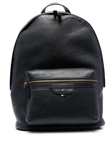 Rucsac din piele Tommy Hilfiger albastru