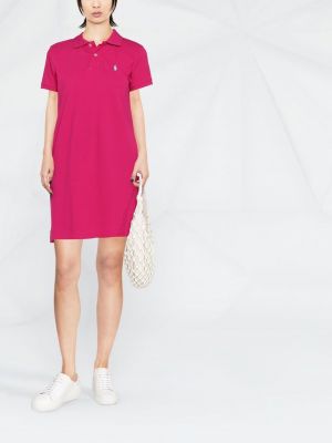 Tikitud kleit Polo Ralph Lauren roosa