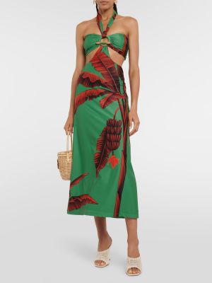 Midi šaty s potiskem Johanna Ortiz zelené