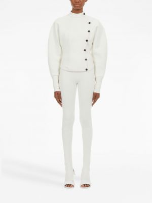 Dzianinowa kurtka asymetryczna Ferragamo biała