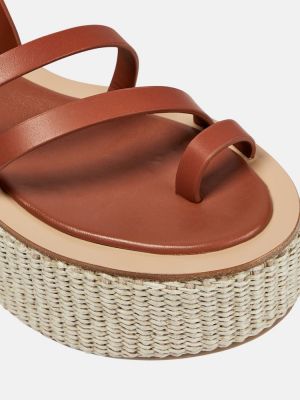Sandali di pelle con platform Max Mara marrone