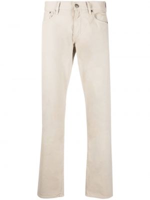 Βαμβακερό παντελόνι με ίσιο πόδι σε στενή γραμμή Ralph Lauren Purple Label μωβ