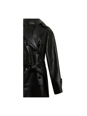 Chaqueta de cuero con bolsillos Dolce & Gabbana negro
