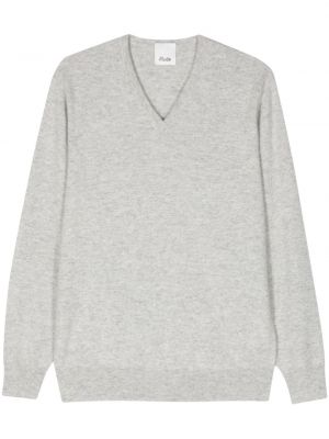 Кашмирен пуловер с v-образно деколте Allude сиво