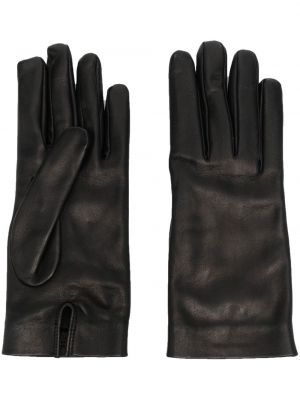 Svilene usnjene rokavice Saint Laurent črna