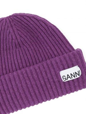 Kepurė Ganni violetinė