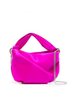Сатенени шопинг чанта Jimmy Choo розово