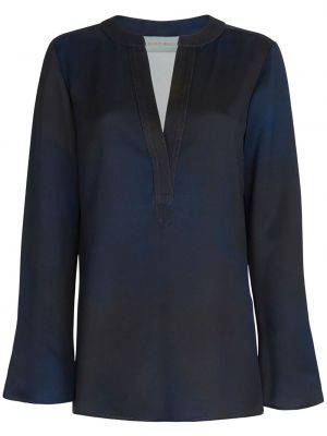 Satenska bluza Silvia Tcherassi modra