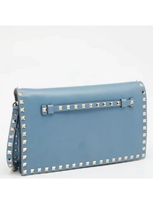 Bolso clutch de cuero Valentino Vintage azul