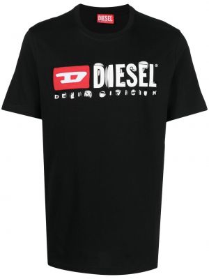 Памучна тениска с принт Diesel