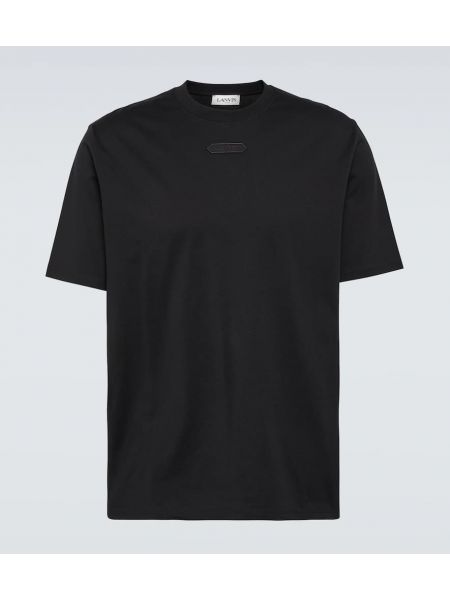 Kokvilnas t-krekls džersija Lanvin melns