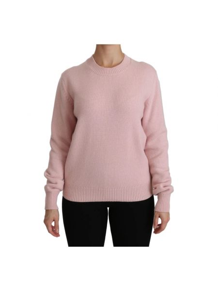 Sweter z kaszmiru z kapturem Dolce And Gabbana różowy
