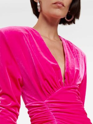 Bársony ruha Alexandre Vauthier rózsaszín