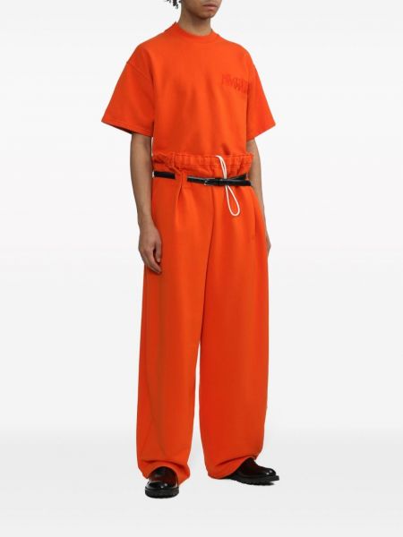 Medvilninis siuvinėtas marškinėliai Magliano oranžinė